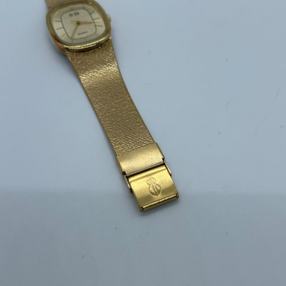 Bill Blass Vintage Quartz Watch Gold-ToneTextured Dial Retro 90s Working READ - Picture 8 of 16